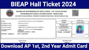 BIEAP Hall Ticket 2024 Released Today, Download AP 1st & 2nd Year Admit Card Official Link @bieap.apcfss.in